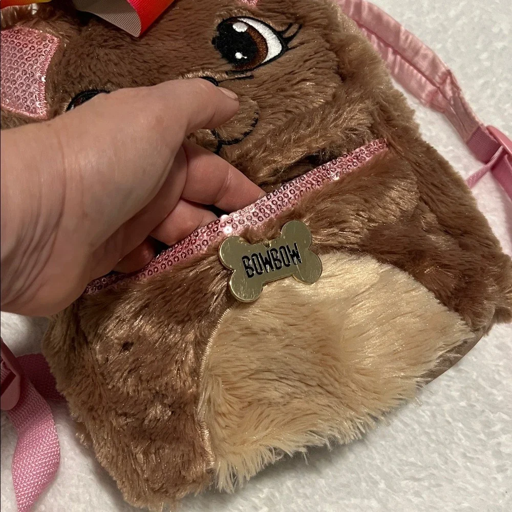 Claire's JoJo Siwa Brown‎ and Pink BOWBOW Yorkie Dog Mini Backpack